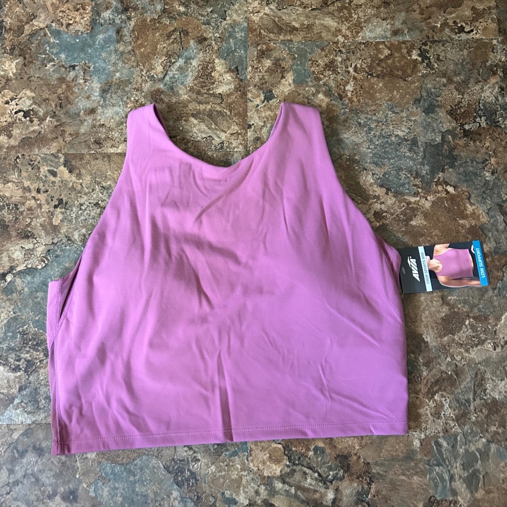 Avia Wirefree Crop Sports Bra Womens Size Large (A-C) Pink Moisture Wicking